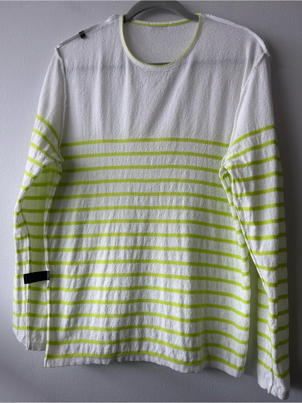 Phil Petter Austria Men’s Premium White & Neon Yellow Striped Long Sleeve Top - Picture 9 of 11